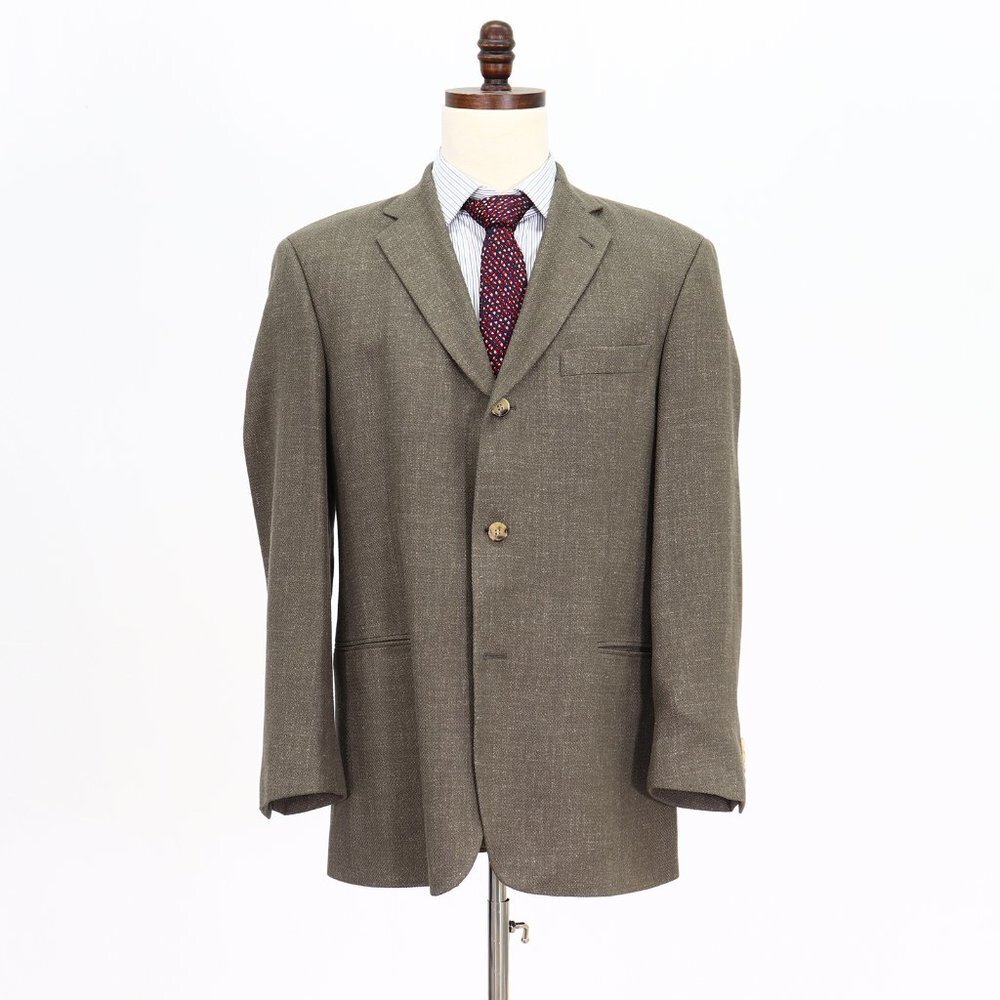 Hugo Boss 42R Beige Solid 3-Button Sport Coat Blazer Jacket V685